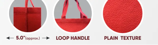 Close-ups of the gusset, handle and texture of Dark Red Metallic Bag with Red Handle