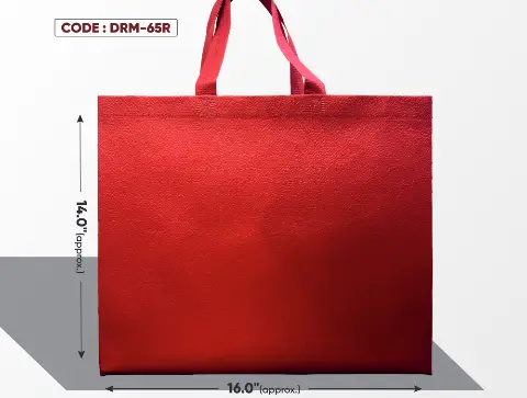 Dark Red Metallic Bag with Red Handle