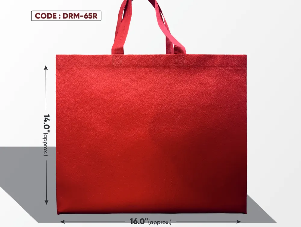 Dark Red Metallic Bag with Red Handle