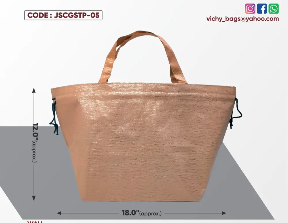 Cream with Golden Stripes Small Potli Bag with Rassi & Cream Handle