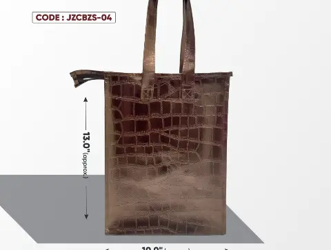 Copper Brown Zipper Shining Big Crocodile Bag with Copper Handle