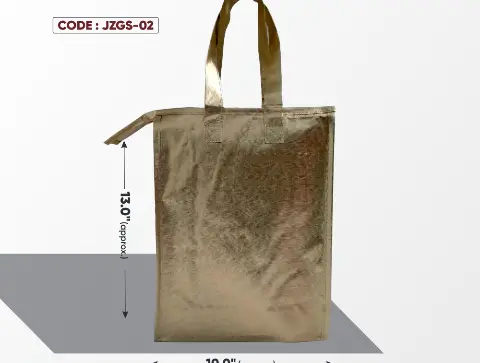 Golden Zipper Shining Bag with Golden Handle