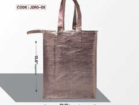 Rose Gold Zipper Bag with Rose Gold Handle