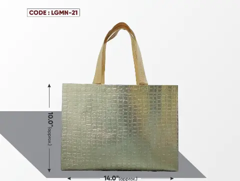 Light Golden Mini Crocodile Bag with Cream Handle