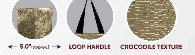 Close-ups of the gusset, handle and texture of Leather Paper Look Medium Cream Bag with Black Handle