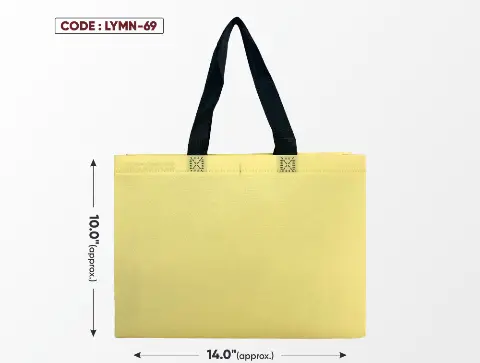 Light Yellow Mini Bag with Black Handle