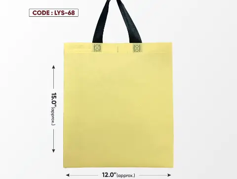 Light Yellow Standing Bag with Black Handle