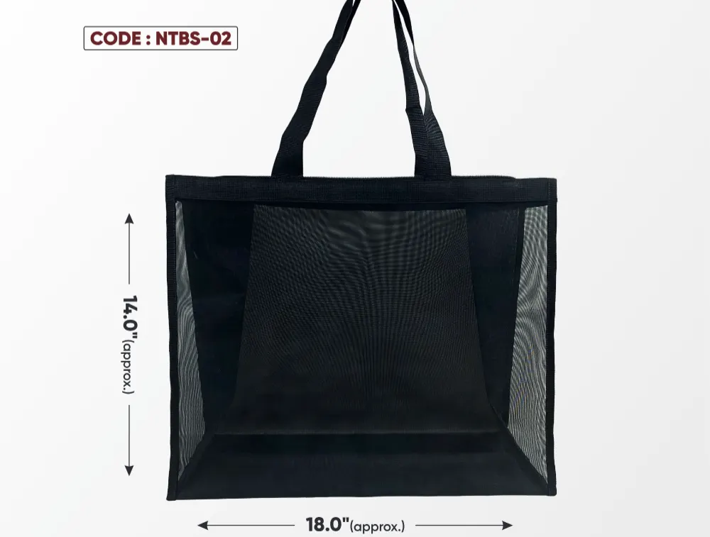 Net Black Anarkali Small Bag with Black Handle and Chain