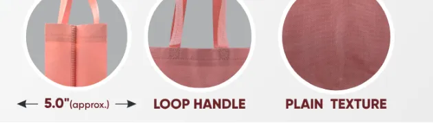 Close-ups of the gusset, handle and texture of Pinkish Pink Standing Bag with Pink Handle