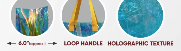 Close-ups of the gusset, handle and texture of PVC Large Bag with Yellow Shading & Yellow Handle