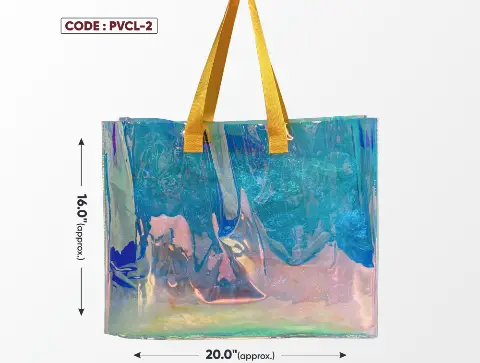 PVC Large Bag with Yellow Shading & Yellow Handle