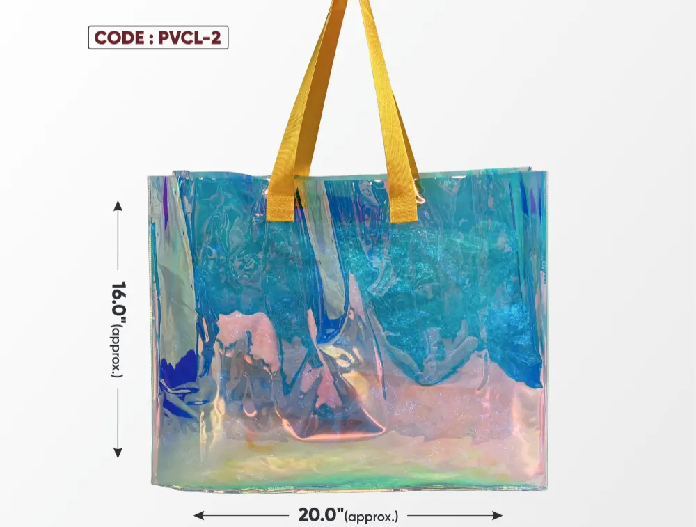 PVC Large Bag with Yellow Shading & Yellow Handle