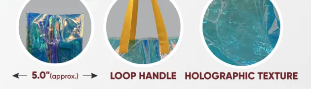 Close-ups of the gusset, handle and texture of PVC Medium Bag with Yellow Shading & Yellow Handle