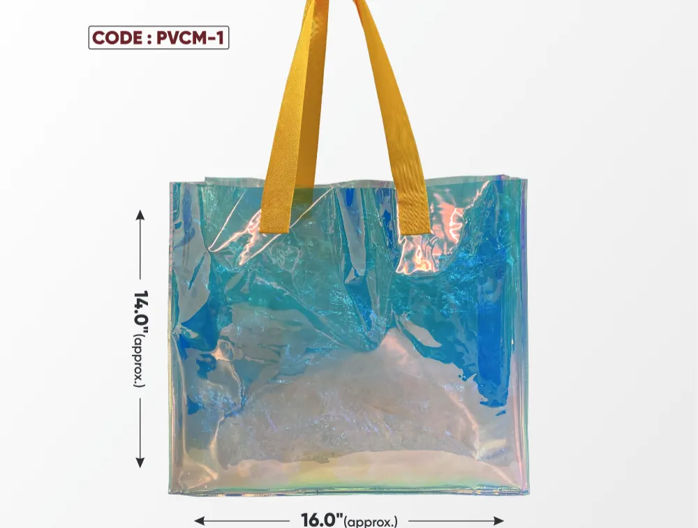 PVC Medium Bag with Yellow Shading & Yellow Handle