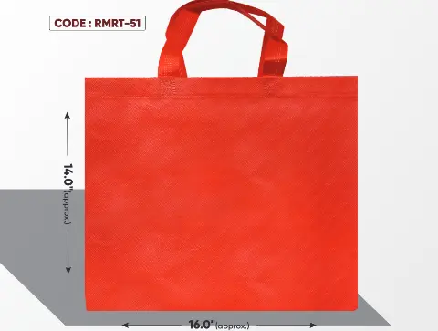 Red Medium Rain Texture Matte Bag with Red Handle