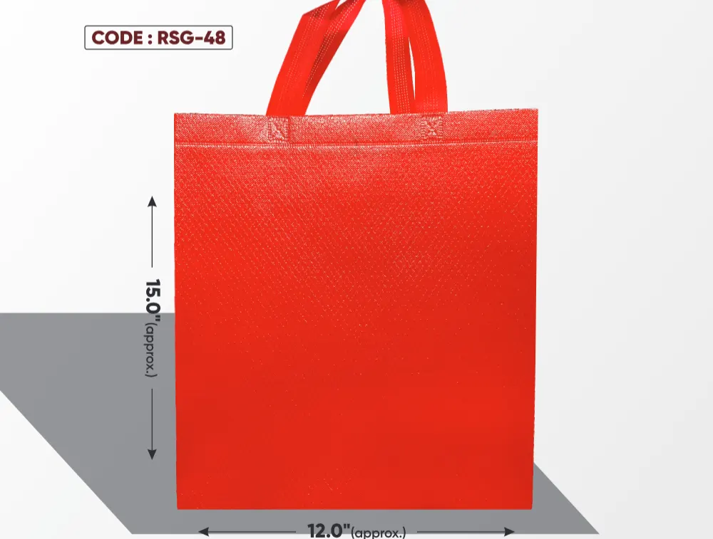 Red Standing Glossy Bag with Red Handle
