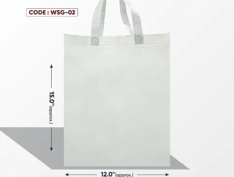White Standing Plain Glossy Bag with White Handle