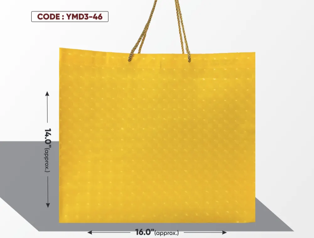 Yellow Medium 3D Texture Bag with Yellow Nylon Dori