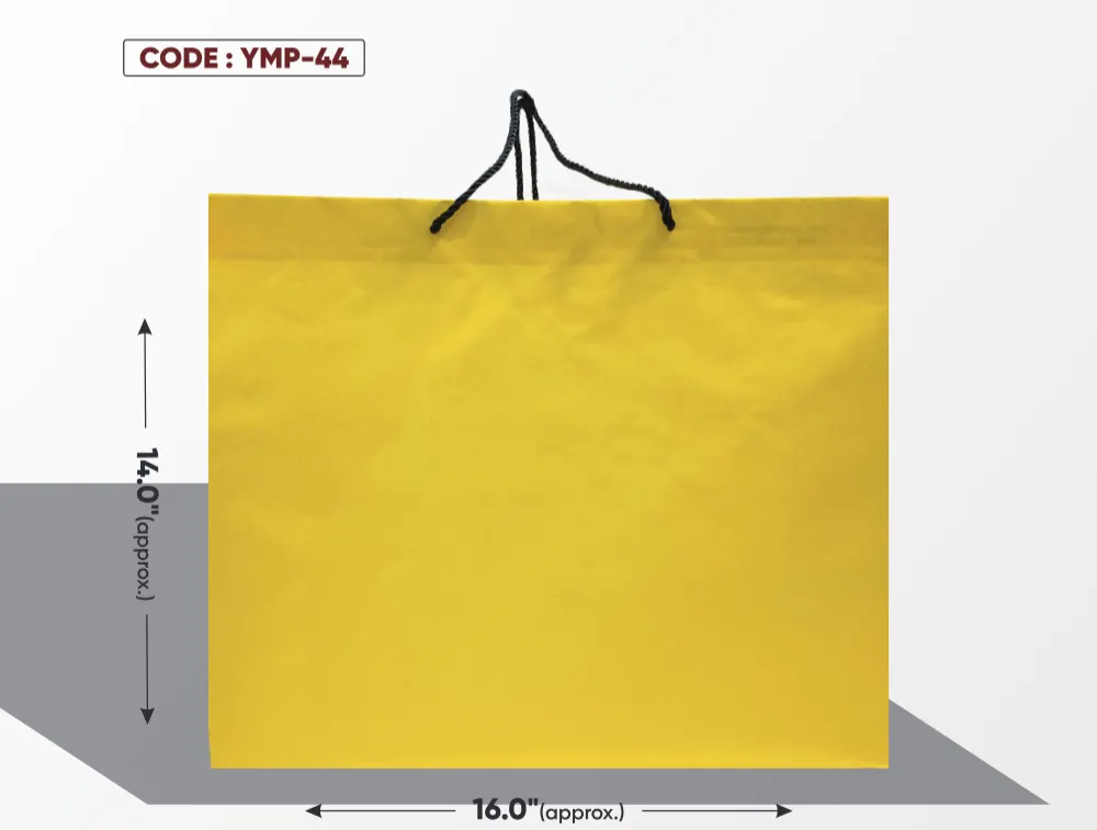 Yellow Medium Paper Bag with Black Nylon Dori