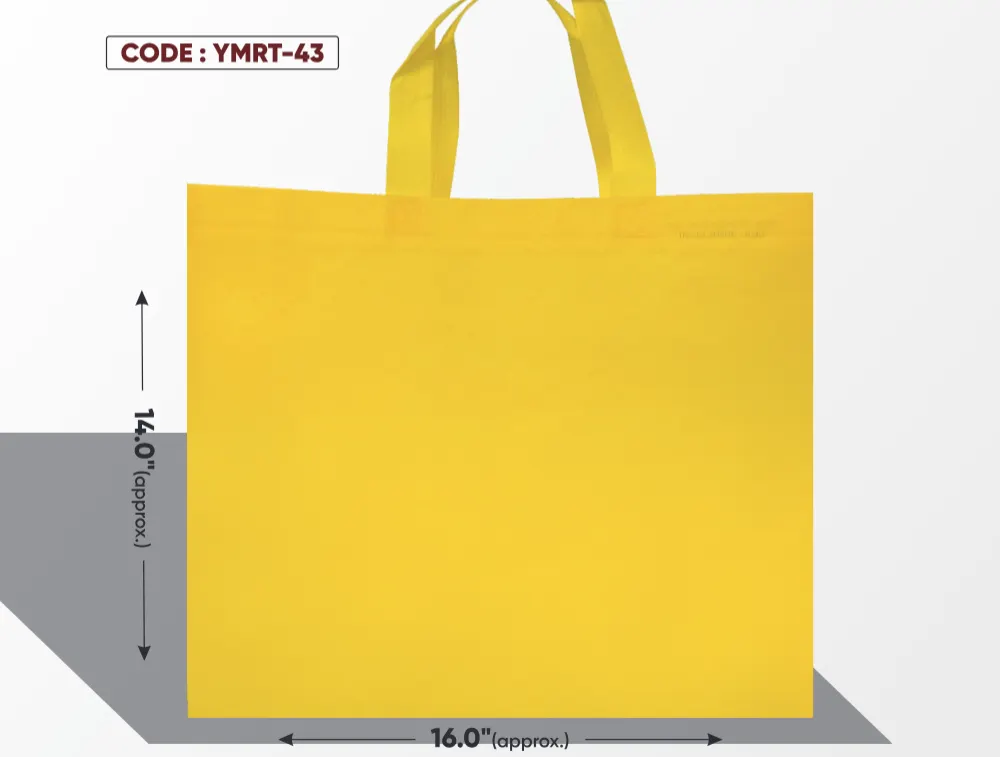 Yellow Medium Rain Texture Matte Bag with Yellow Handle