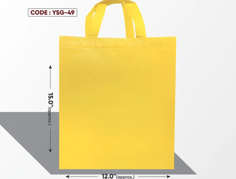 Yellow Standing Glossy Bag with Yellow Handle