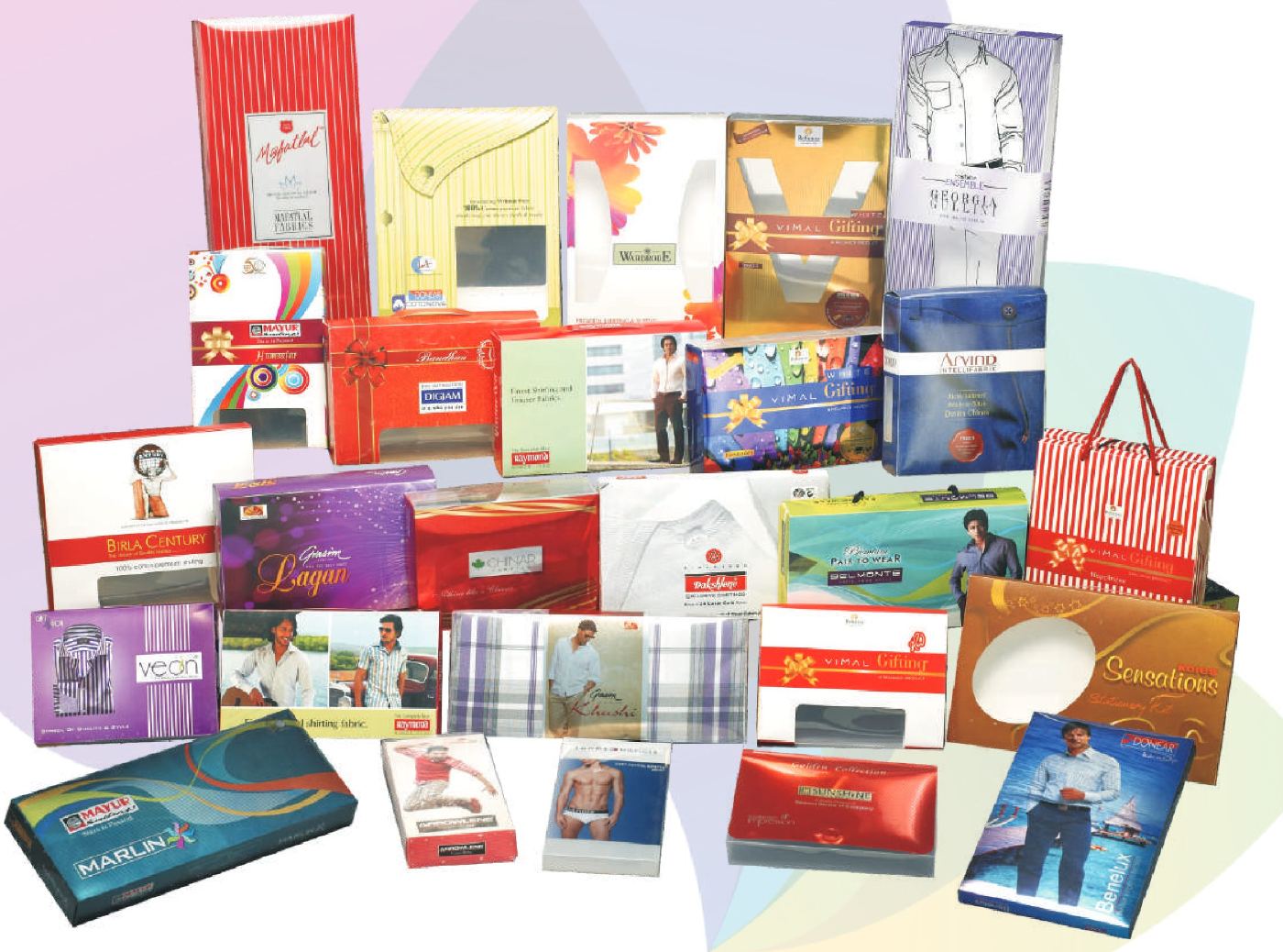 Shirting and suiting gift boxes for textile brands